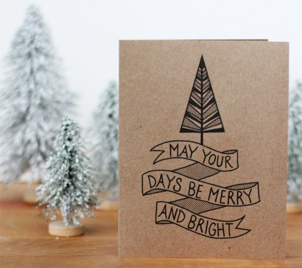 Новогодние открытки в стиле Минимализм