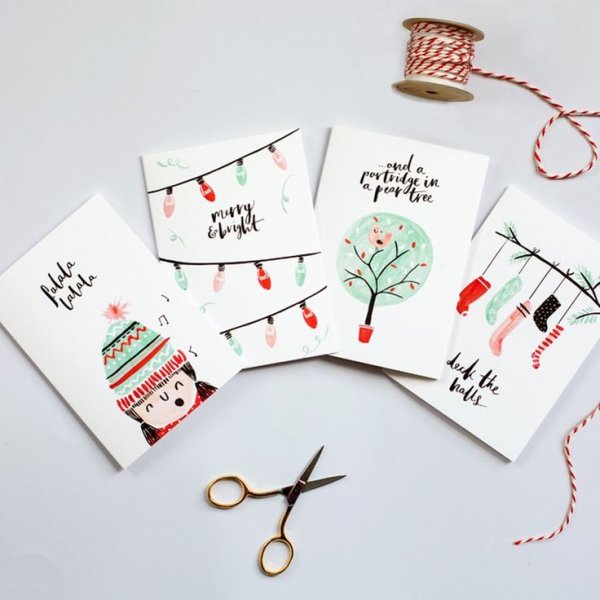 Минималистичные открытки на новый год своими руками