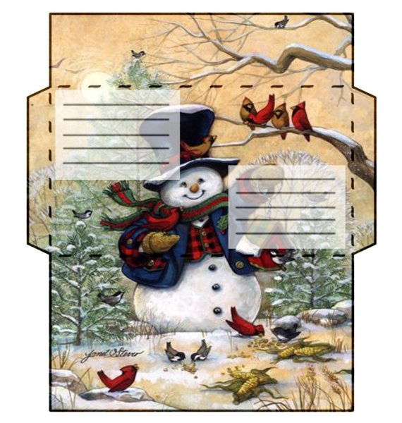 Новогодний конверт печать