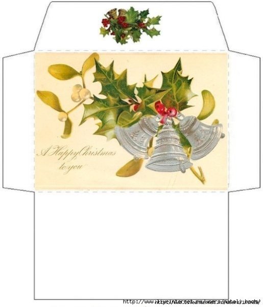 Макет конверта для печати на принтере подарочный