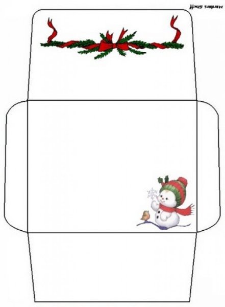 Новогодний конверт печать