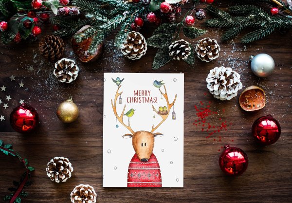 Новогодний стол мокап