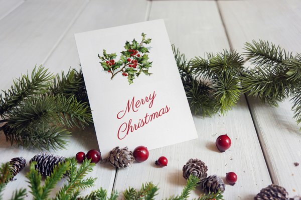 Мокап новогодней коробки