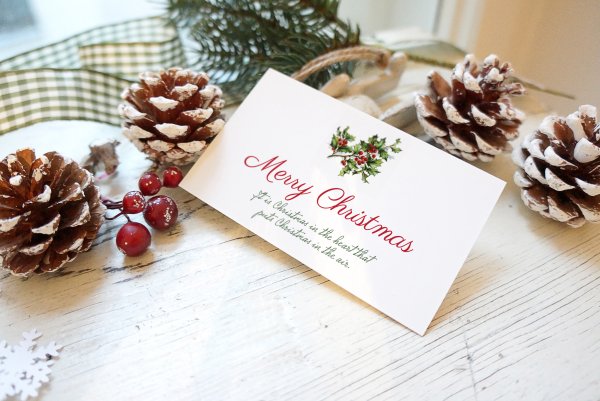 Мокап открытка новый год