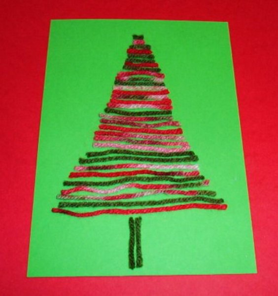 Открытка Новогодняя елка своими руками