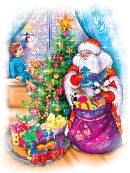 Новогодние открытки для детей