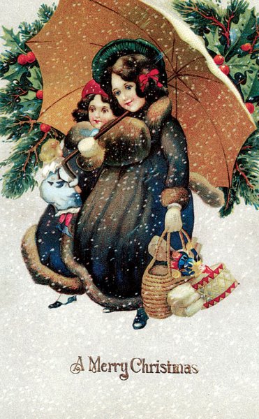 Винтажная Новогодняя открытка