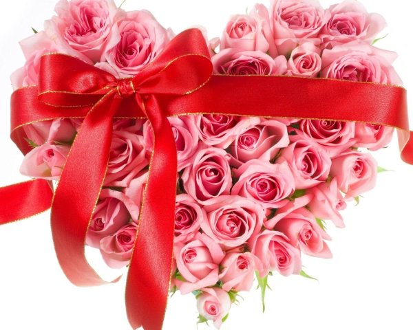 Букет цветов с лентой