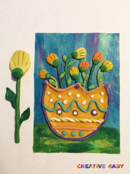 Картина из пластилина для малышей