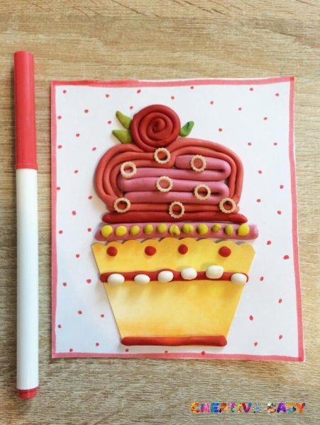 Лепка из пластилина для детей пирожные