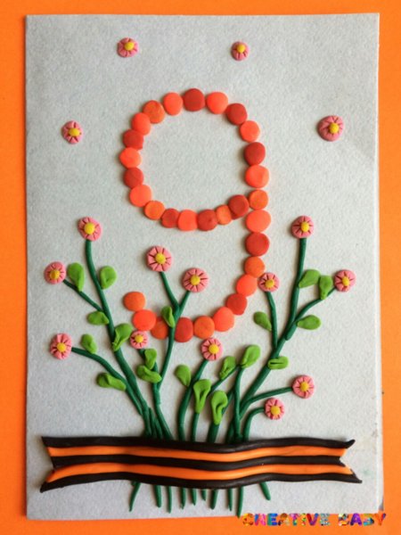 Поделки из пластилина на 9 мая