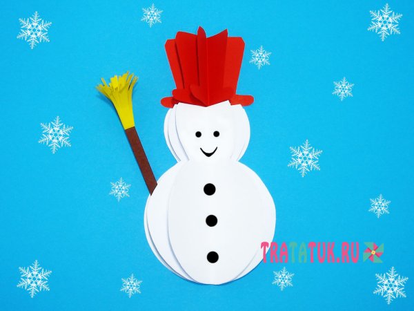 Объемная аппликация Снеговик