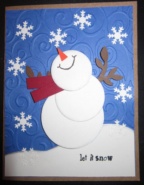 Открытка Снеговик своими руками