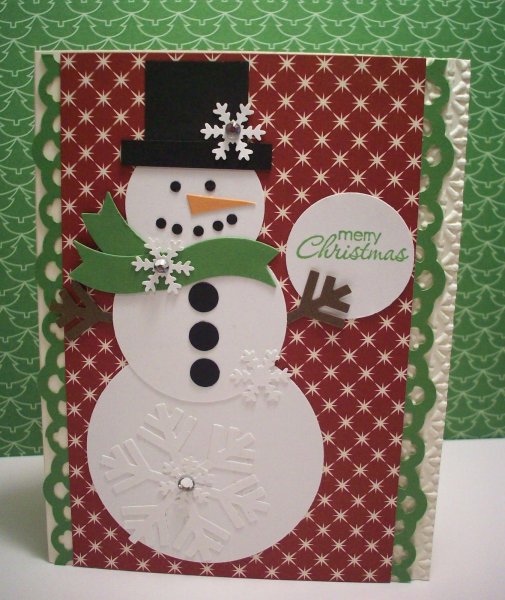 Открытка Снеговик своими руками