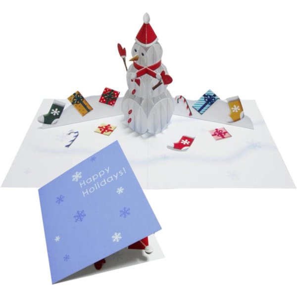 Открытка раскладная Снеговик