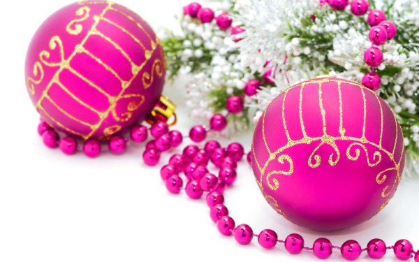 Розовые новогодние шары