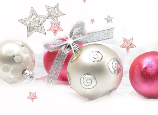 Новогодние открытки с шарами