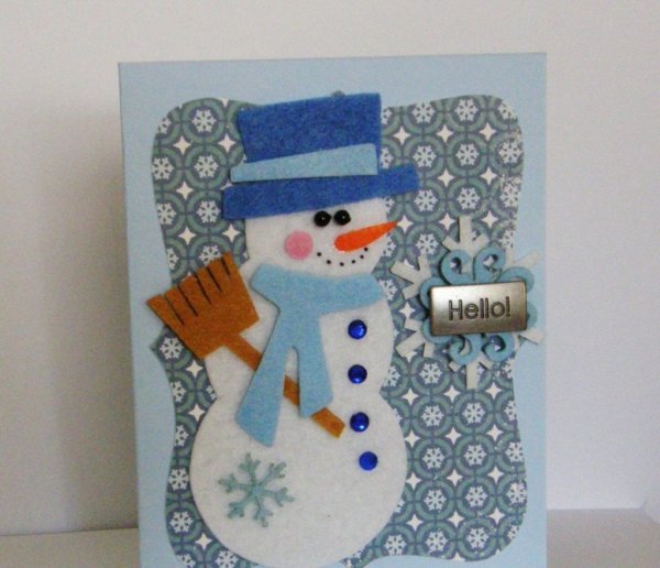 Открытка Снеговик своими руками
