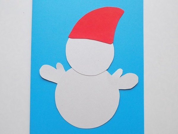 Снеговик аппликация для детей