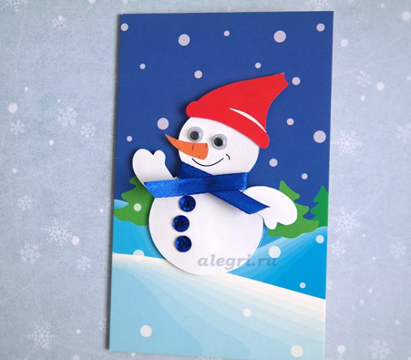 Новогодняя открытка своими руками для детей