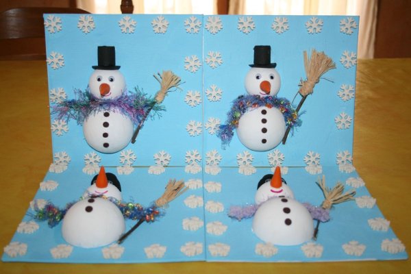 Объемная аппликация Снеговик