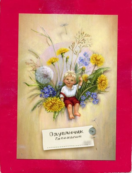 Одуванчики открытки советские