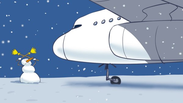 Самолет новый год зима