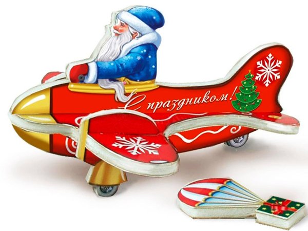 Дед Мороз на самолете