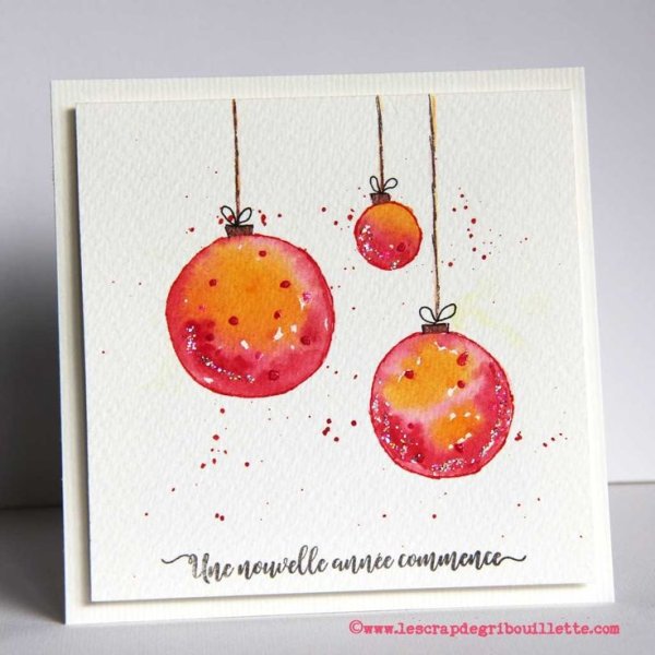 Новогодние открытки своими руками акварелью