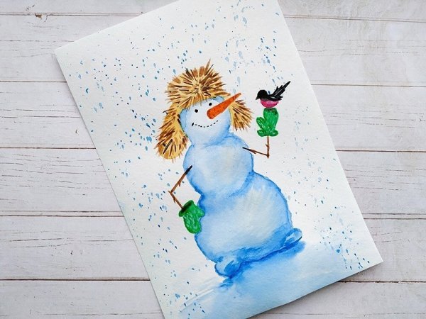 Открытки на новый год акварелью