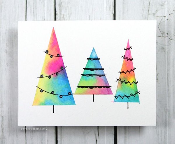 Открытки на новый год 2021 акварелью