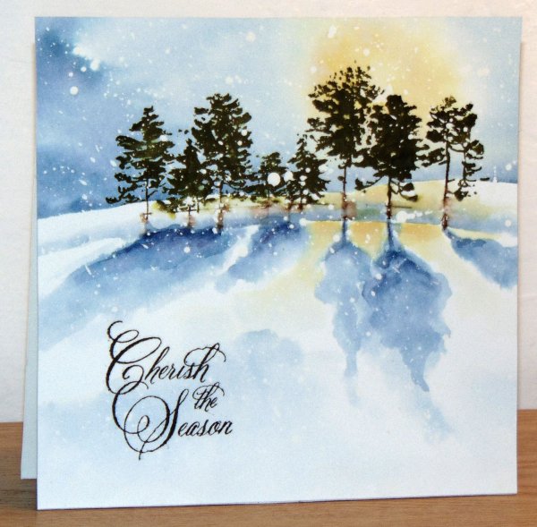 Акварельные открытки на новый год