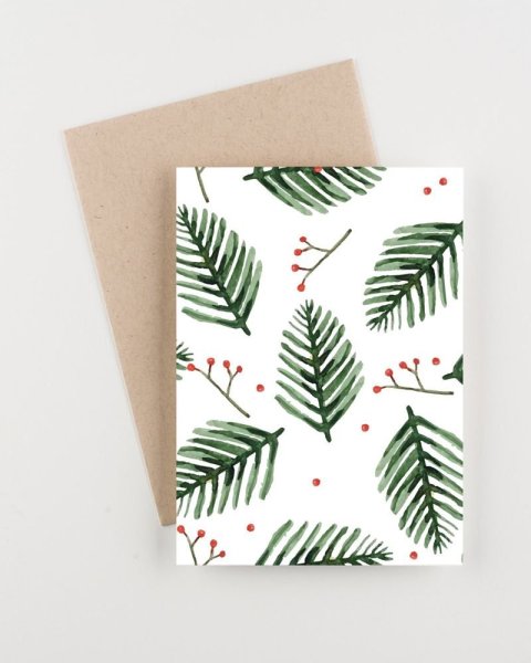 Новогодние открытки акварелью