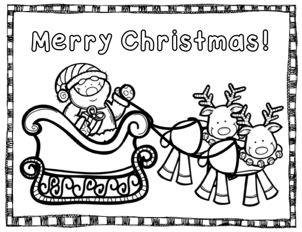 Рождественские открытки раскраски