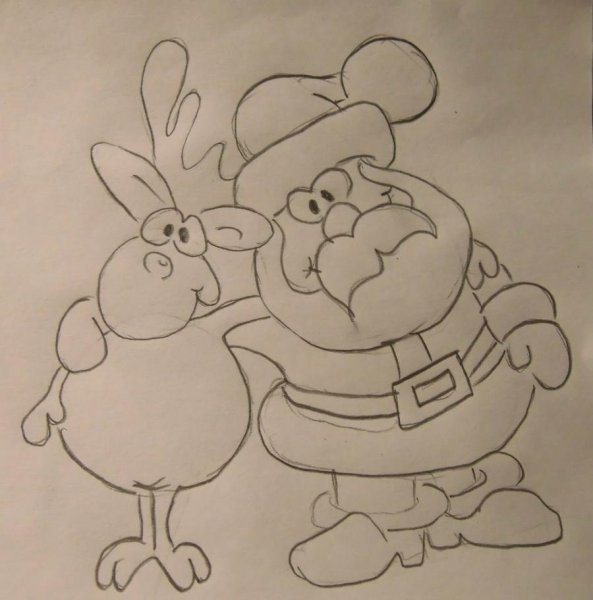 Новогодние рисунки карандашом