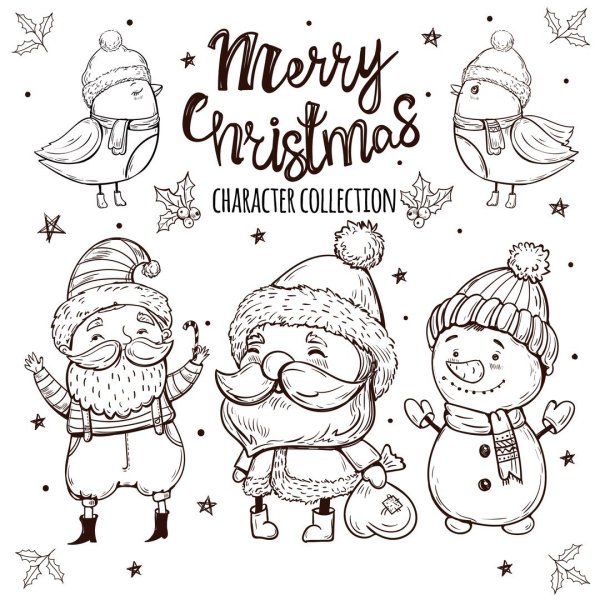 Милые новогодние рисунки раскраска