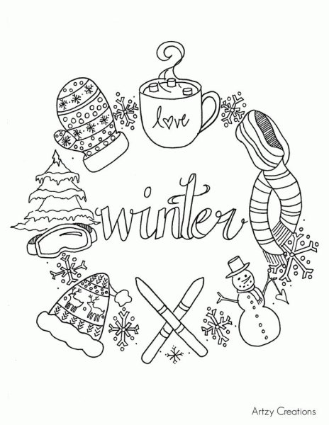 Новогодняя открыткакасскраска