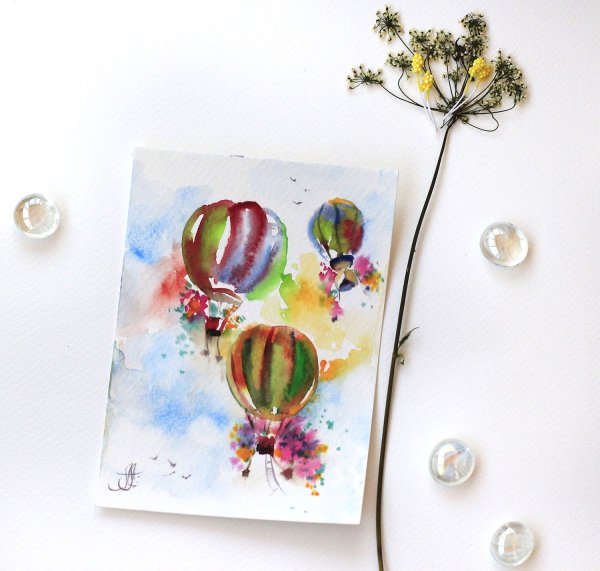 Рисование открыток акварелью