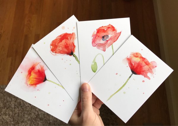 Открытки на акварельной бумаге