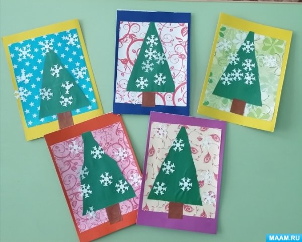 Новогодние открытки своими руками из бумаги