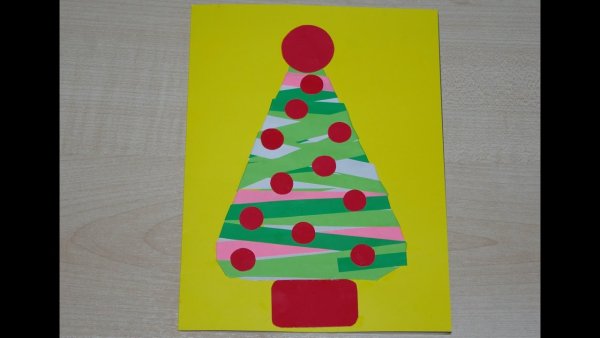 Аппликации новогодние для детей 3 лет