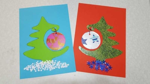 Аппликация Новогодняя открытка