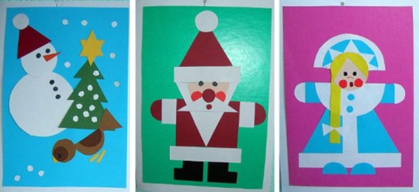 Аппликация к новому году для детей