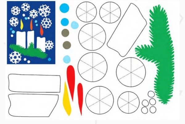 Новогодняя аппликация шаблон