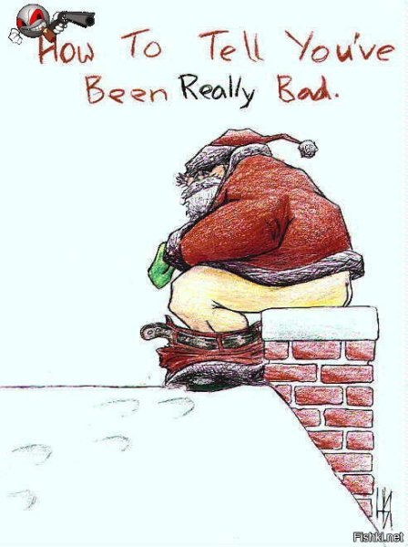 Дед Мороз какает в трубу