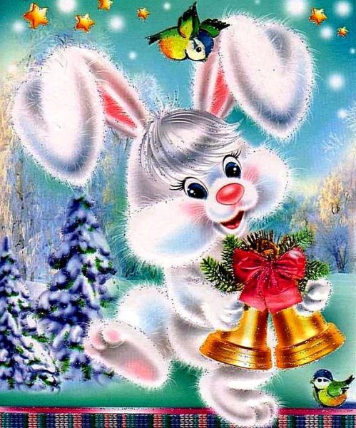 Зайчик с елкой