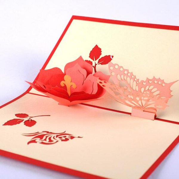 Объемная открытка цветы