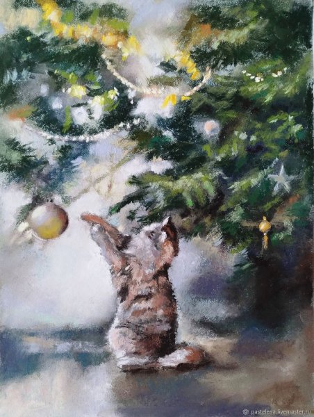 Новогодние картины пастелью