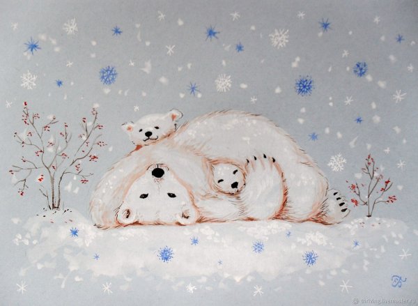 Новогодняя елка пастелью