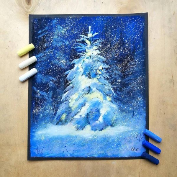 Новогодние картины из шерсти